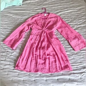 H&M Hot Pink V-Neck Mini Dress